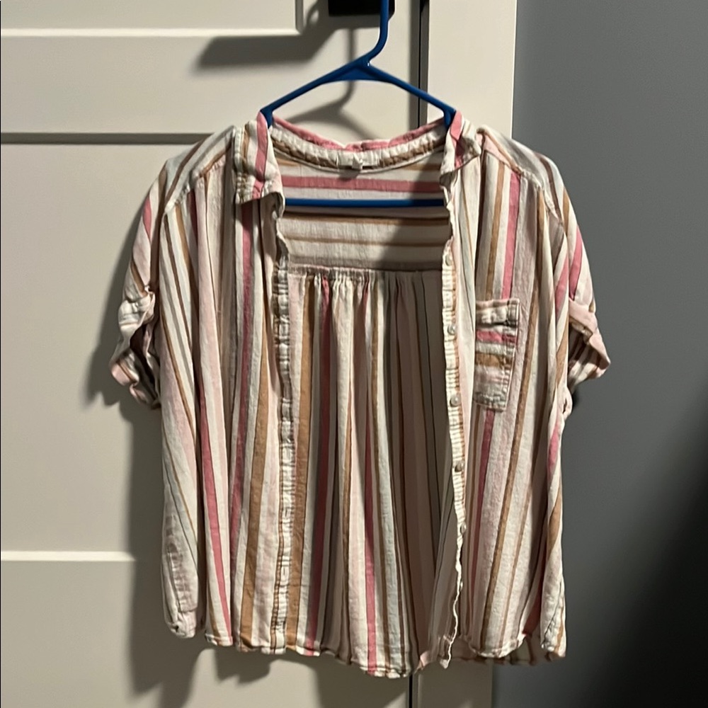 Maurices Multicolor Striped Button Down Shirt